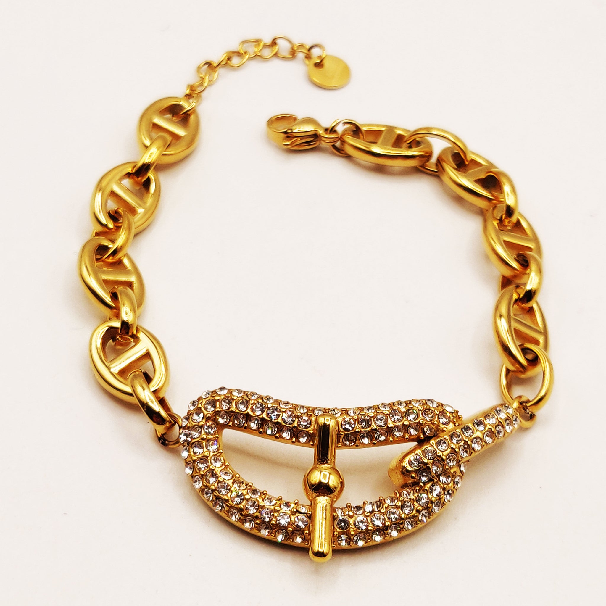 Bracelet Chaîne H Luxe Pendentif H Luxe Fashion Cristaux Luxe