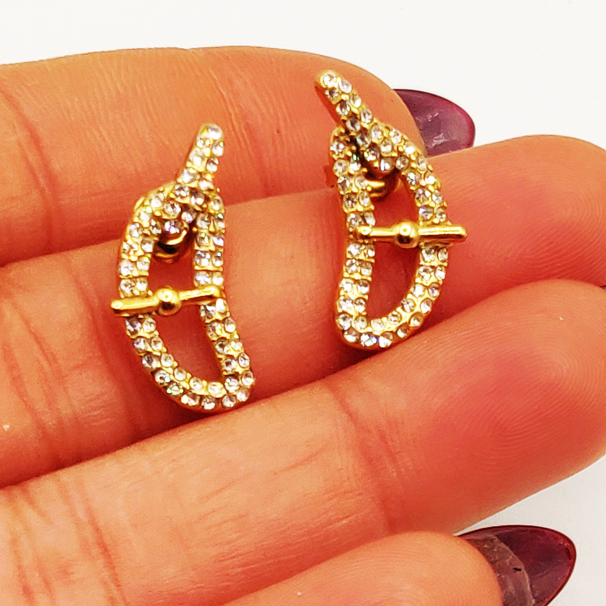 Boucles d'oreilles Chaîne H Luxe Pendentif H Luxe Fashion Cristaux Luxe