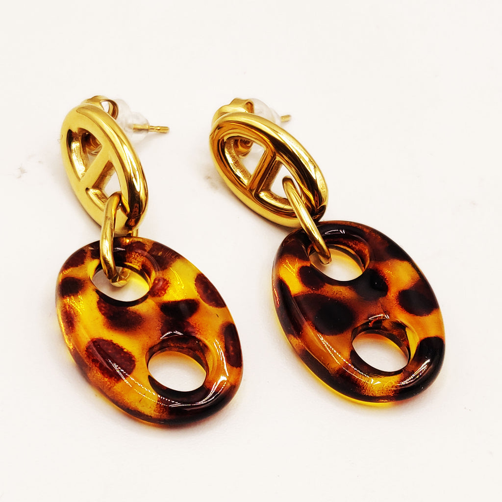Boucles d'oreilles Multi H Luxe Léopard