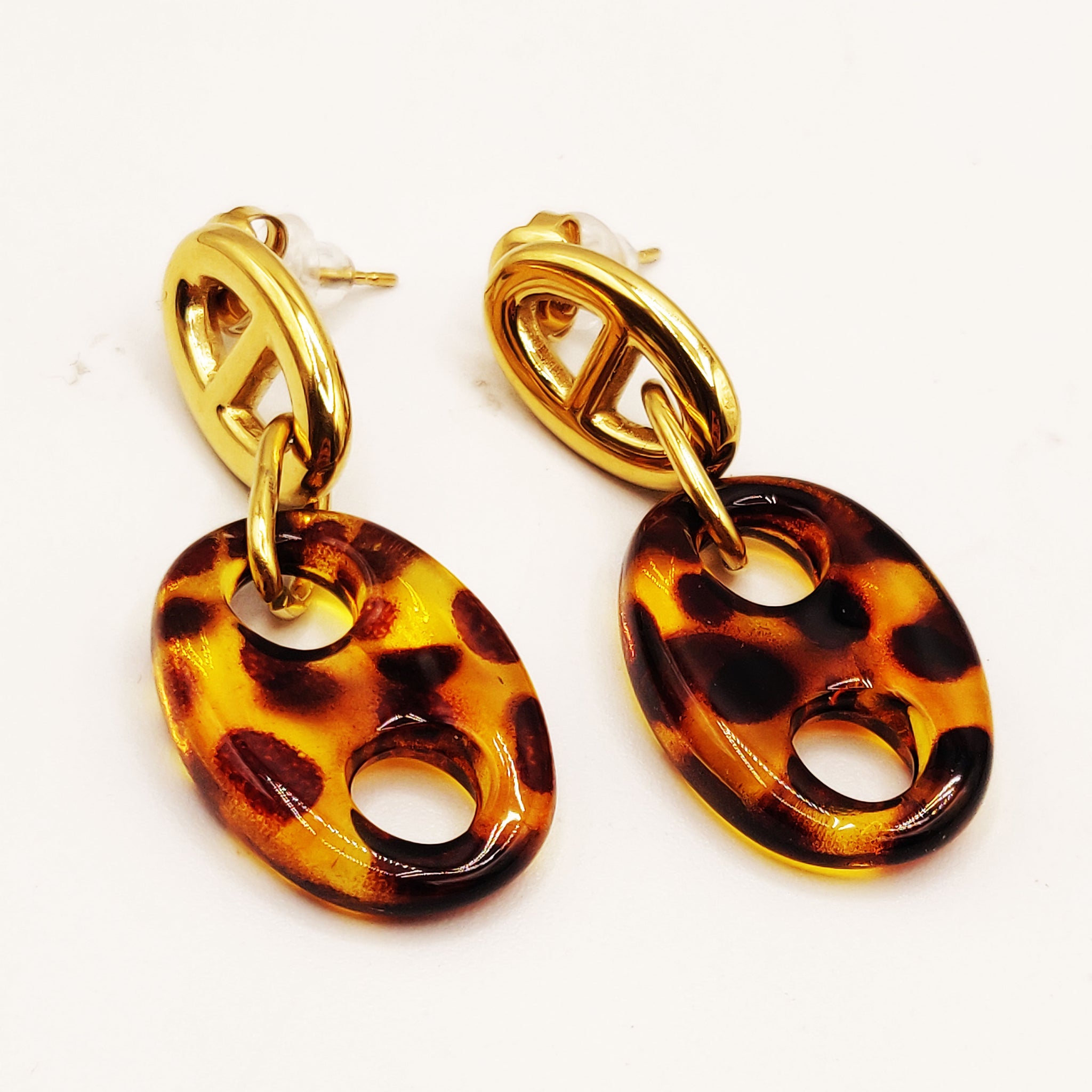Boucles d'oreilles Multi H Luxe Léopard