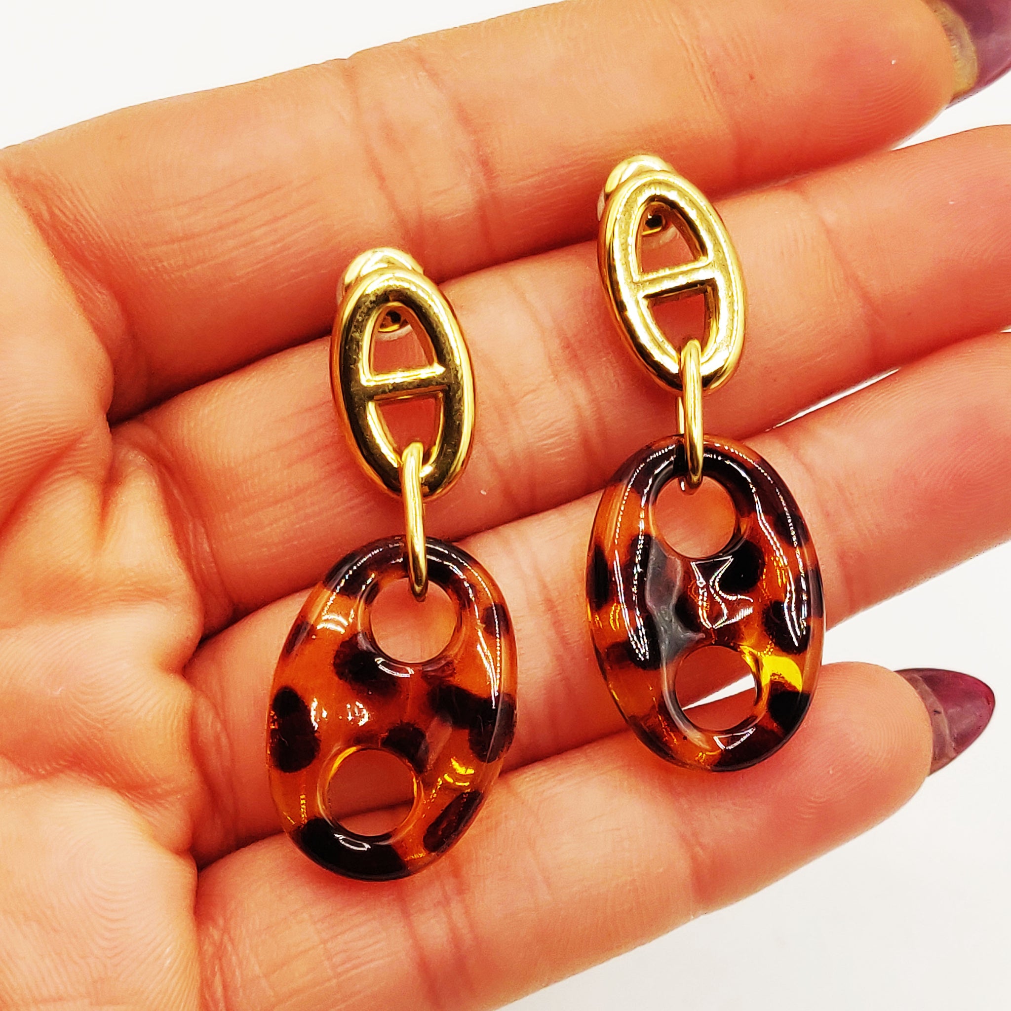 Boucles d'oreilles Multi H Luxe Léopard