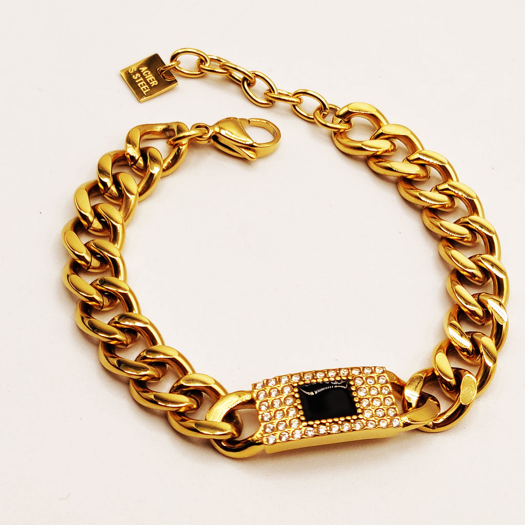 Bracelet Chaîne Pendentif Monte Carlo Full Cristaux Luxe
