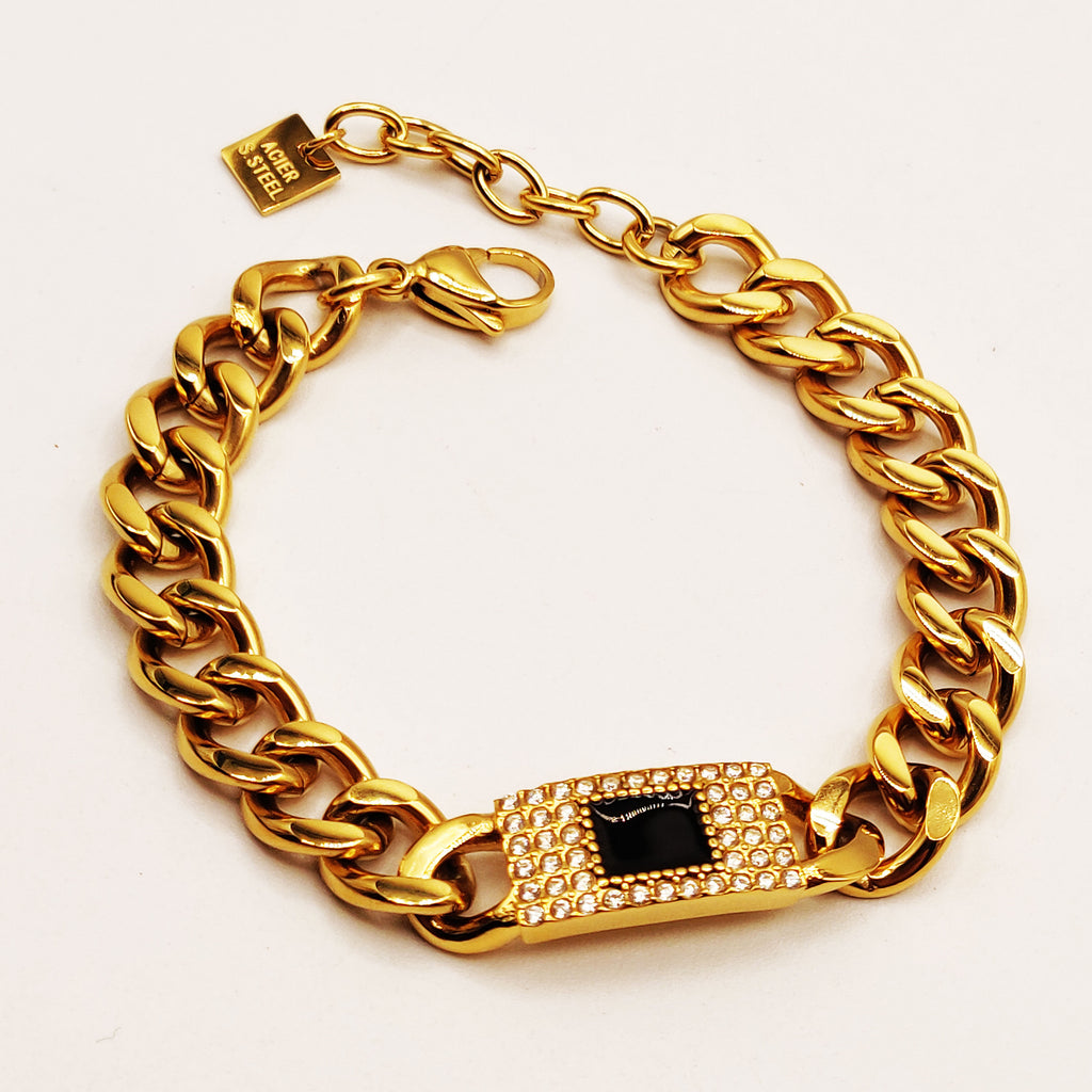 Bracelet Chaîne Pendentif Monte Carlo Full Cristaux Luxe