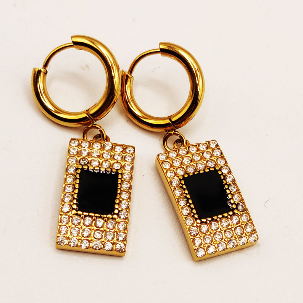 Boucles d'oreilles Chaîne Pendentif Monte Carlo Full Cristaux Luxe