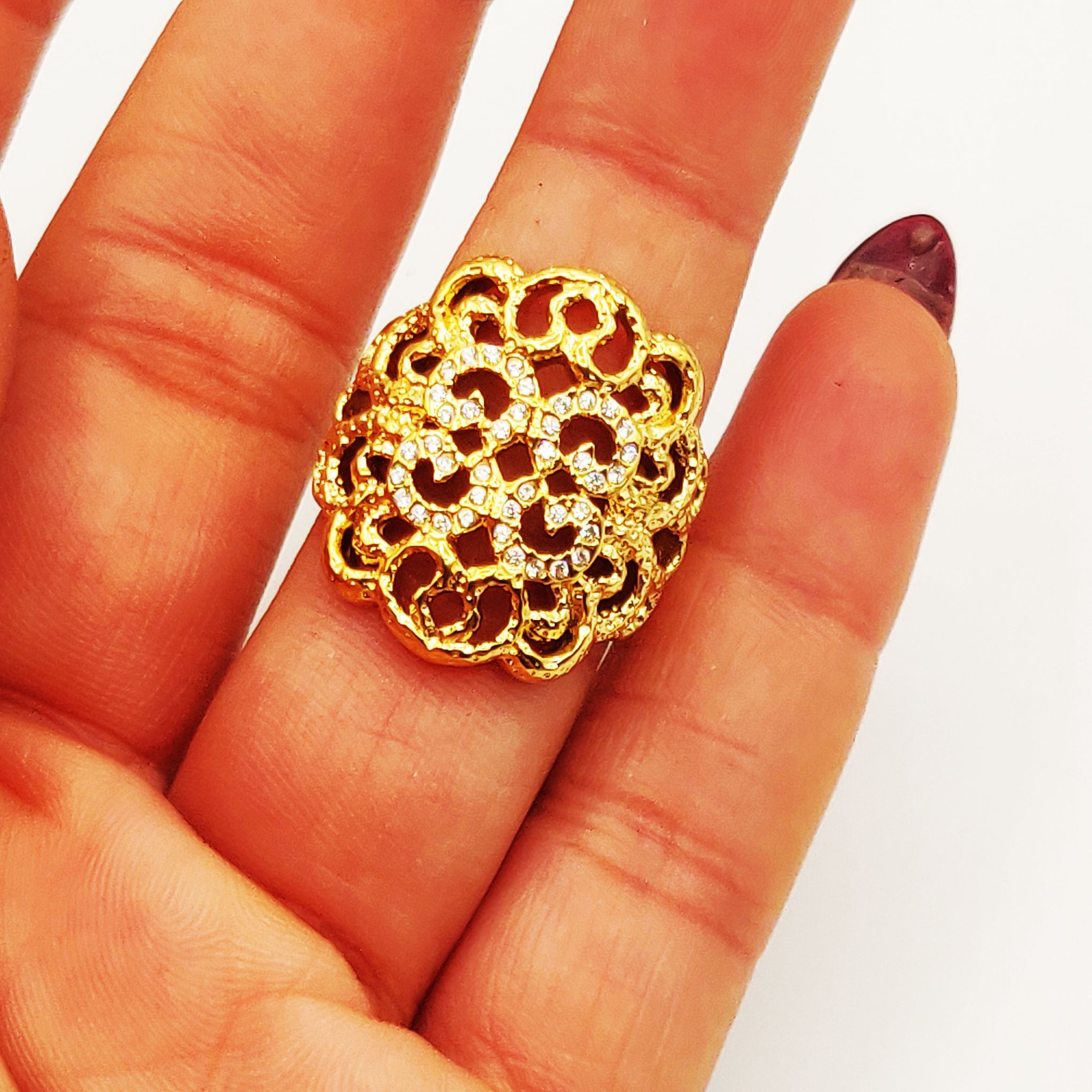 Bague Coeurs Orientaux Cristaux Luxe