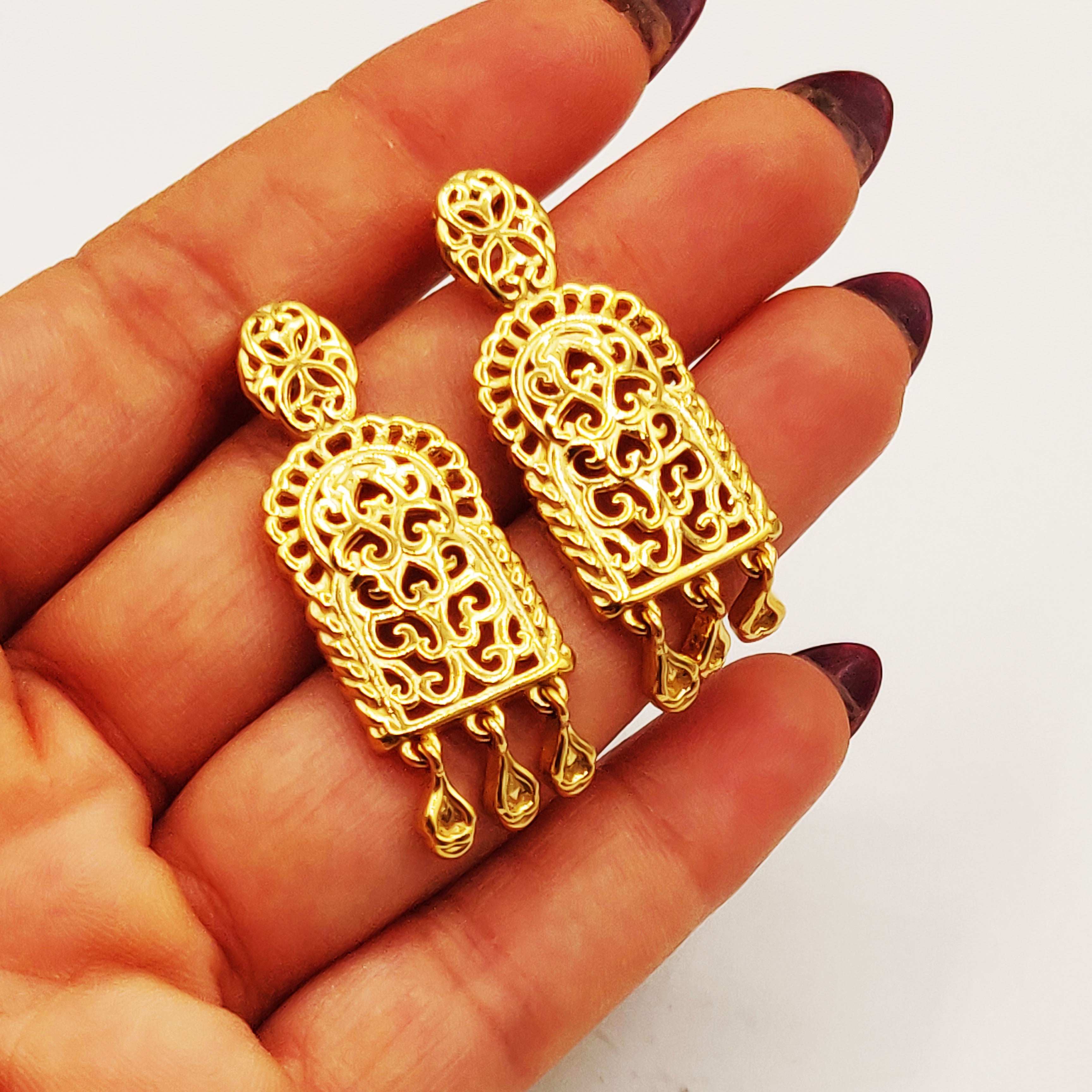 Boucles d'oreilles Torsade Grand Pendentif Bab El Mansour Luxe