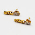 Boucles d'oreilles Barre Trèfles Creusés et Cristaux Luxe