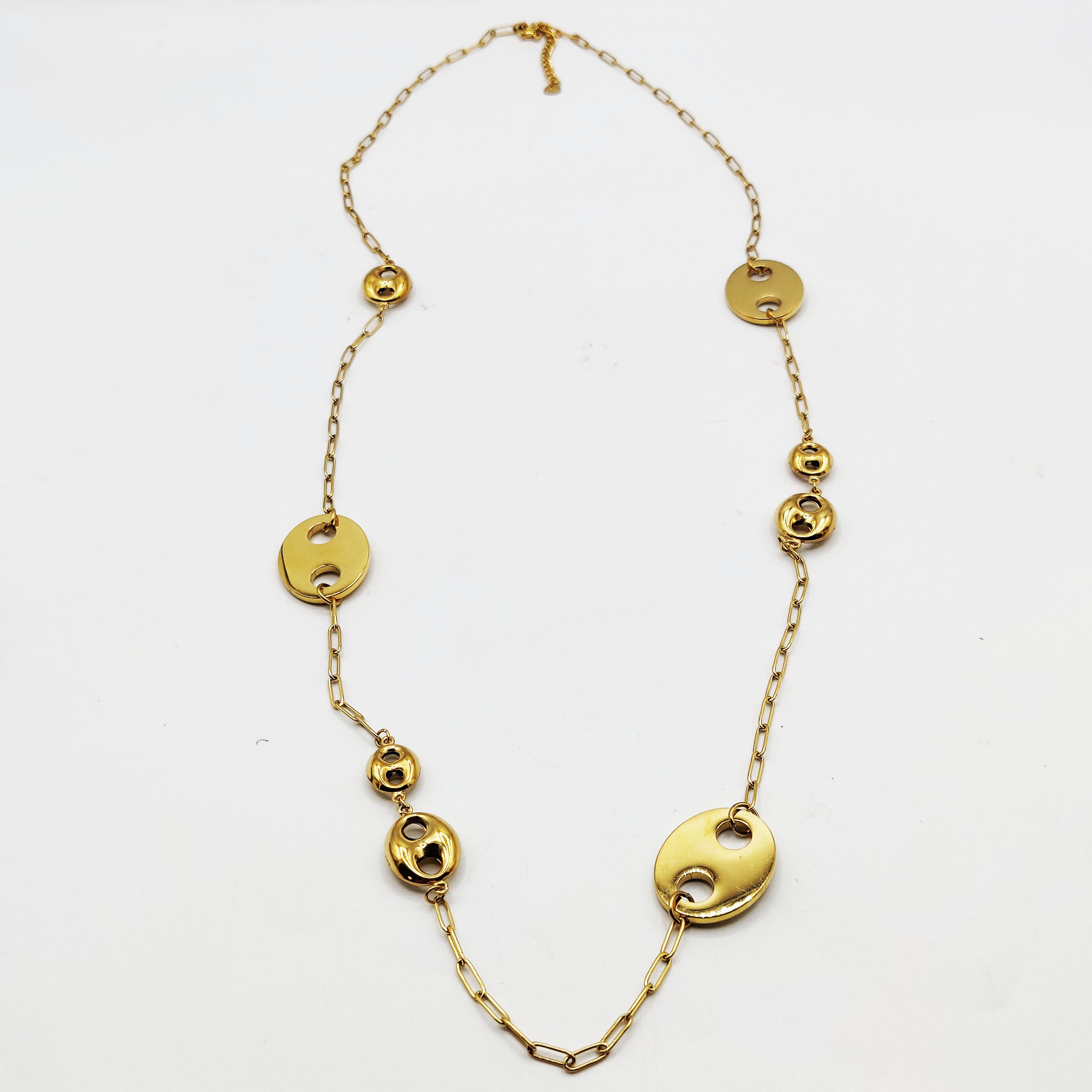 Collier / Sautoir Graines de Café Plates et Bombées Luxe