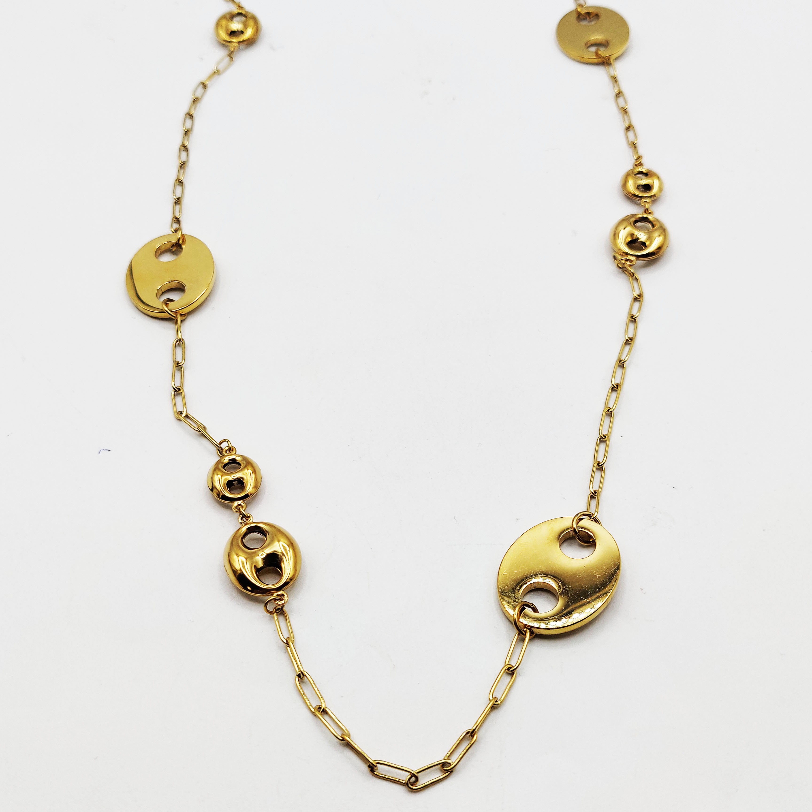 Collier / Sautoir Graines de Café Plates et Bombées Luxe