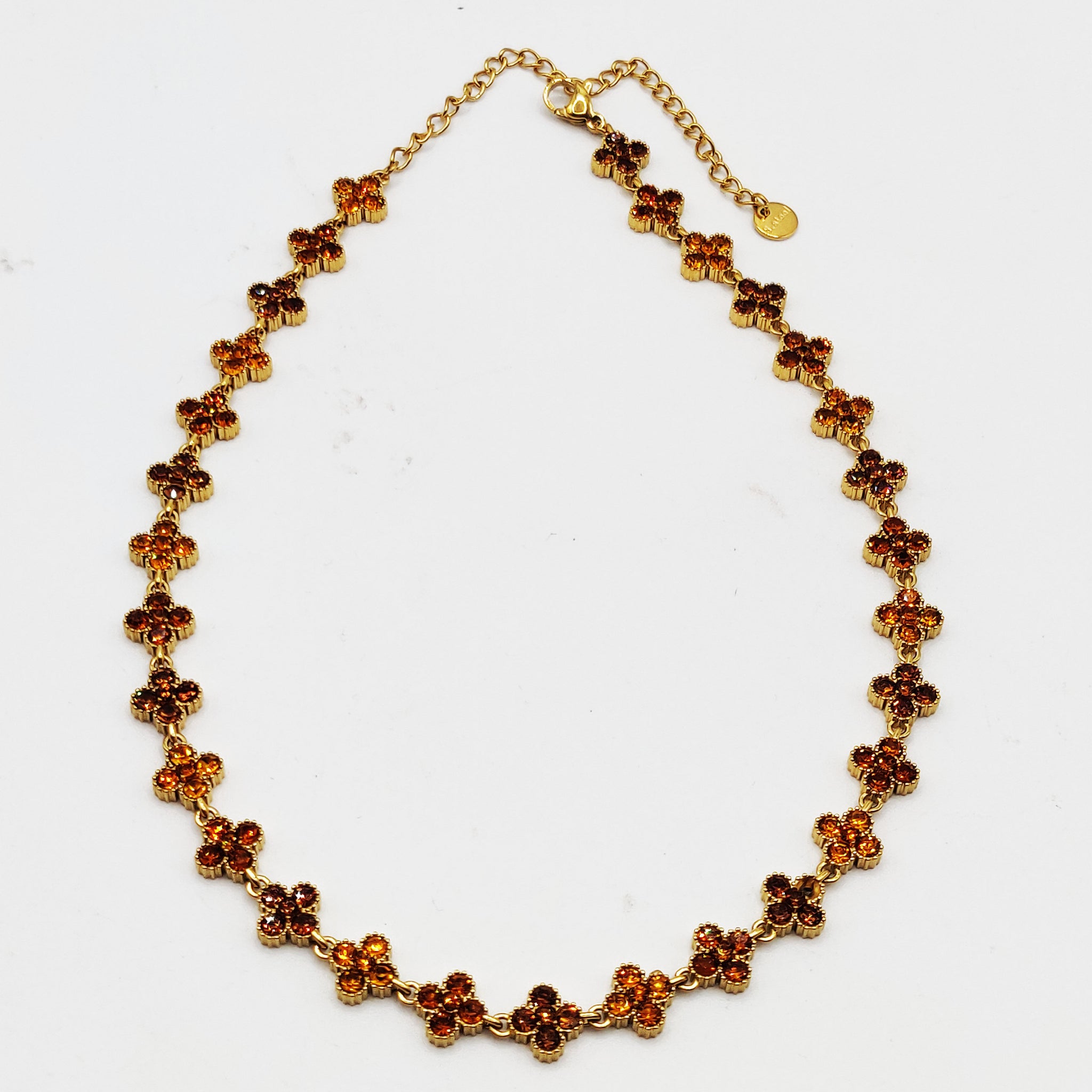 Collier 1928 En Cristal - Nuances De Marron Illusion - Longueur Réglable 15 à 17.5 Pouces