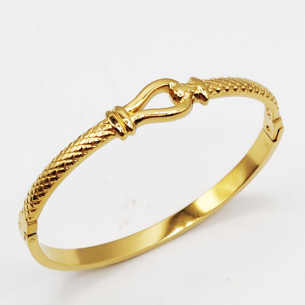 Bracelet Rigide Boucle Écailles Luxe