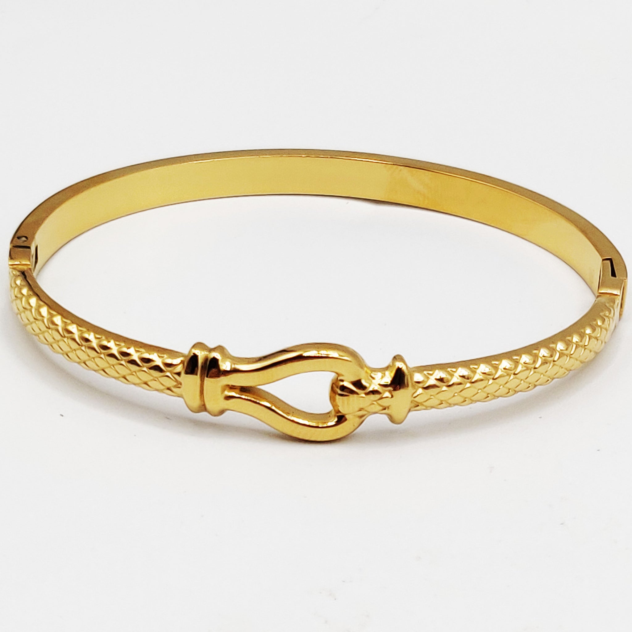 Bracelet Rigide Boucle Écailles Luxe