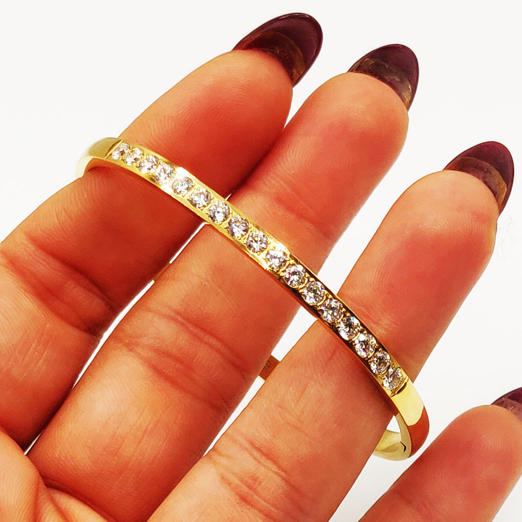 Bracelet Rigide Ligne Cristaux Luxe