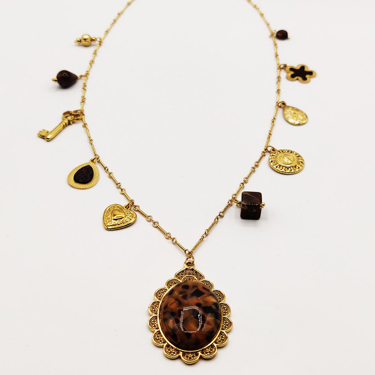 Collier / Sautoir Vintage Multi Pendentifs Luxe