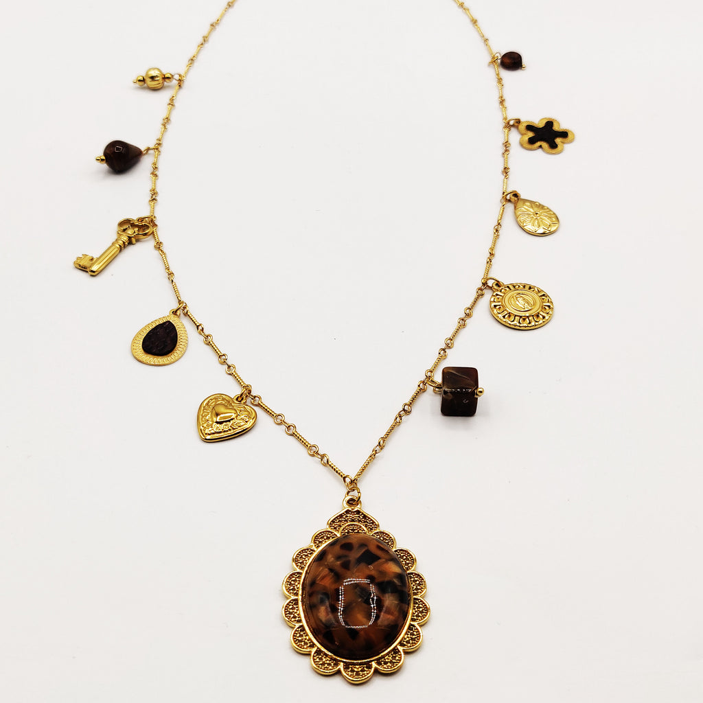 Collier / Sautoir Vintage Multi Pendentifs Luxe