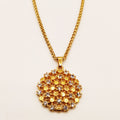 Collier Rond Hexagones Dorés et Cristaux Luxe