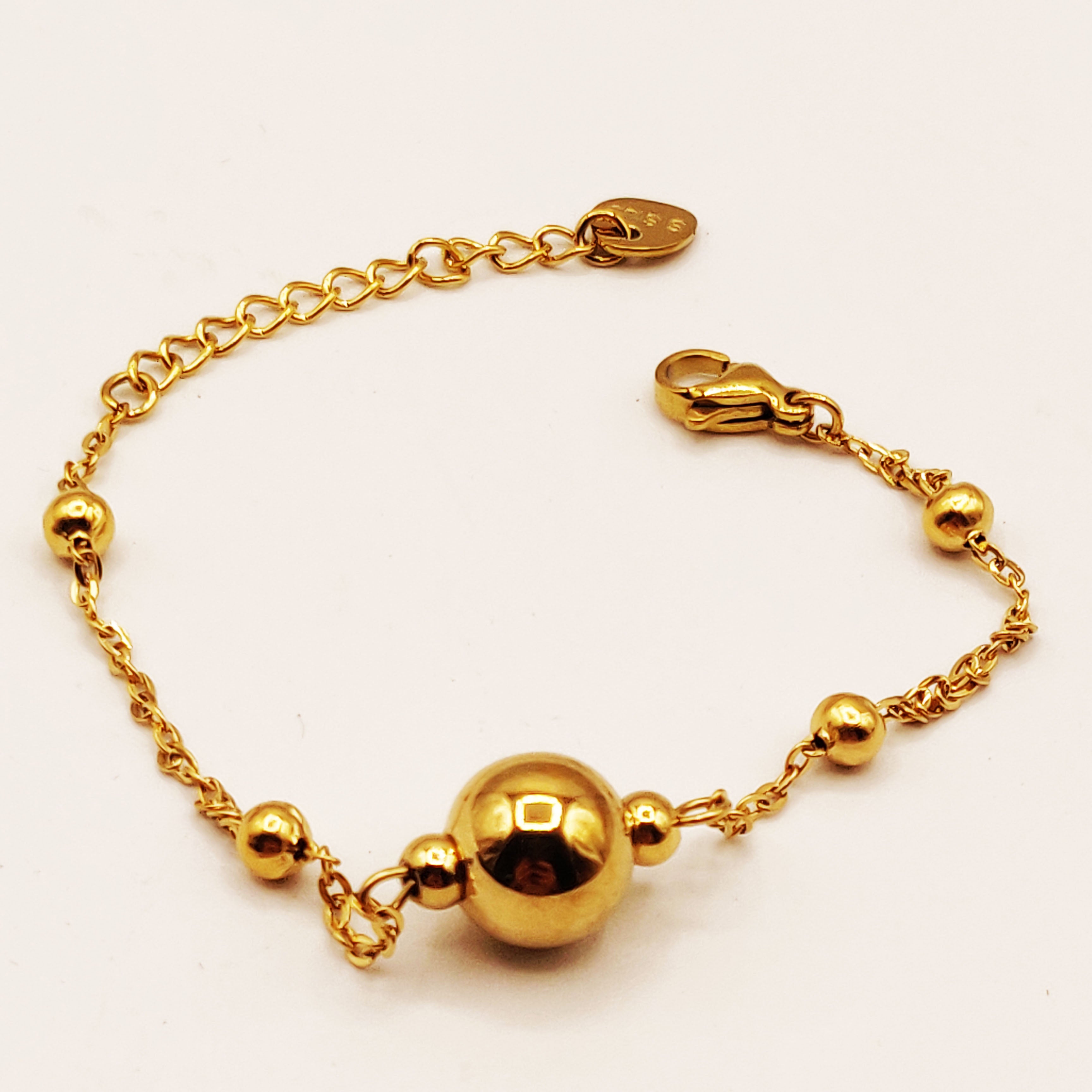 Bracelet Boules Dorées Grosses et Petites Luxe