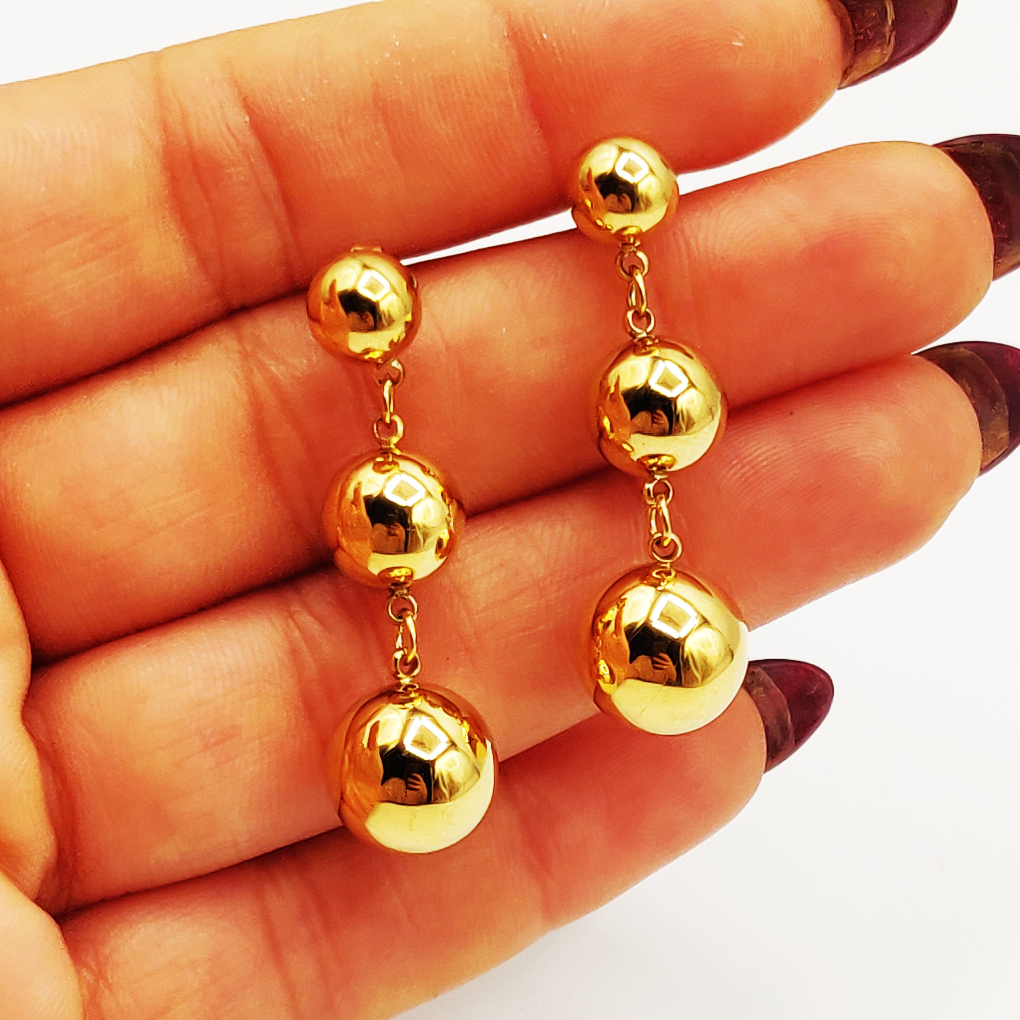 Boucles d'oreilles Boules Dorées Grosses et Petites Luxe