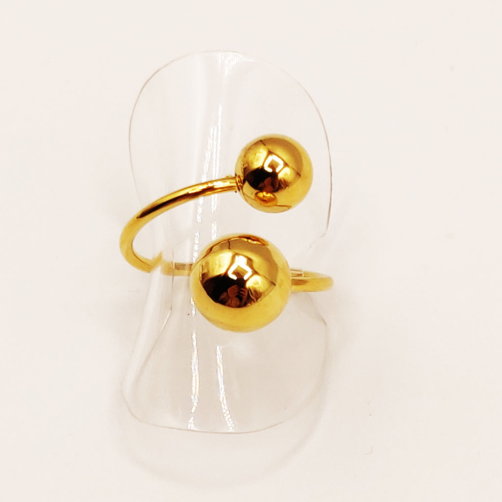 Bague Boules Dorées Grosses et Petites Luxe