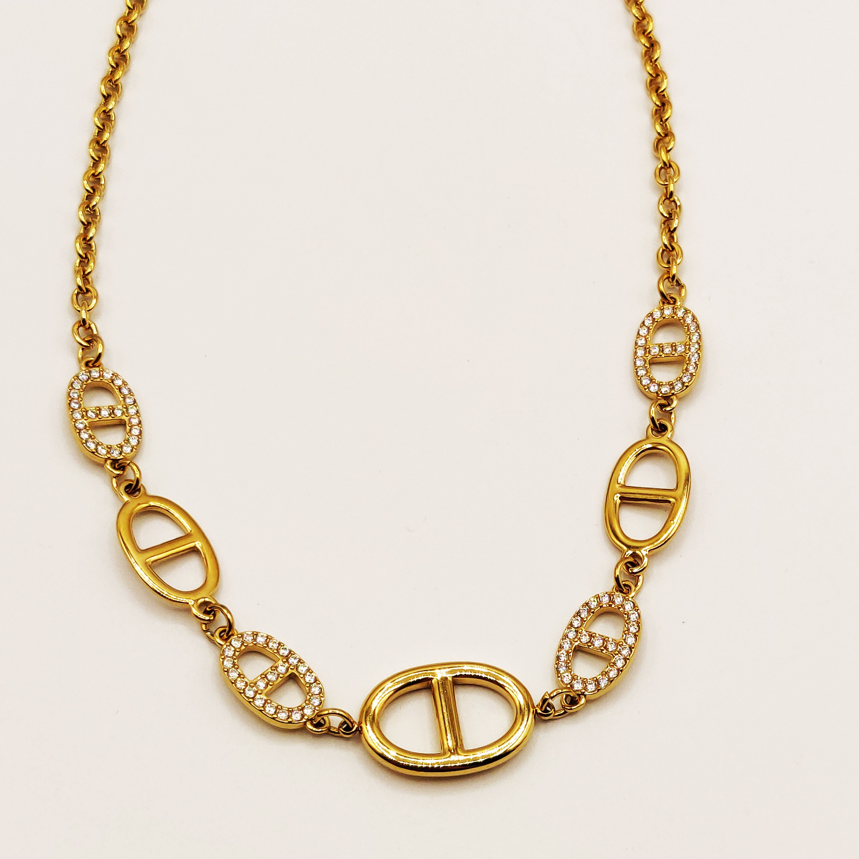 Collier Multi H Luxe Dorés et Cristaux