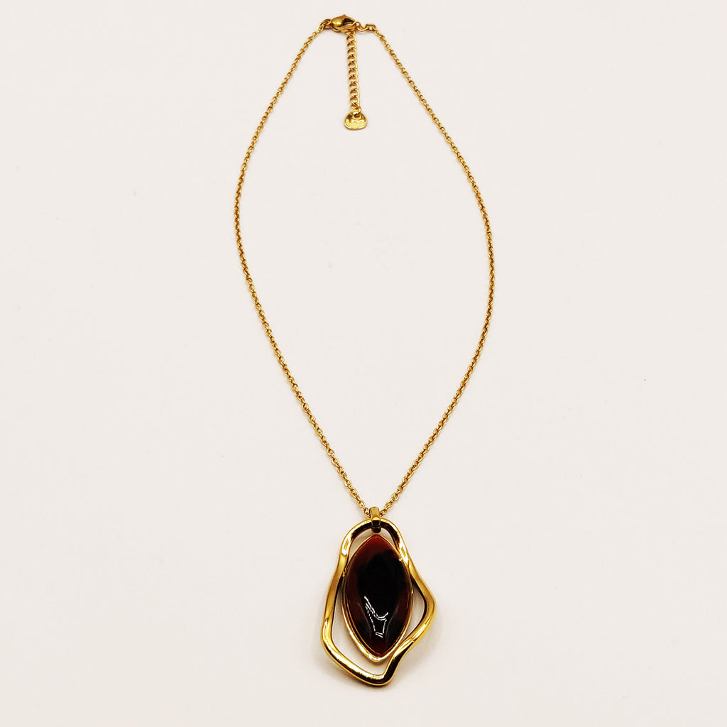 Collier Stylish Pierre Marron Luxe
