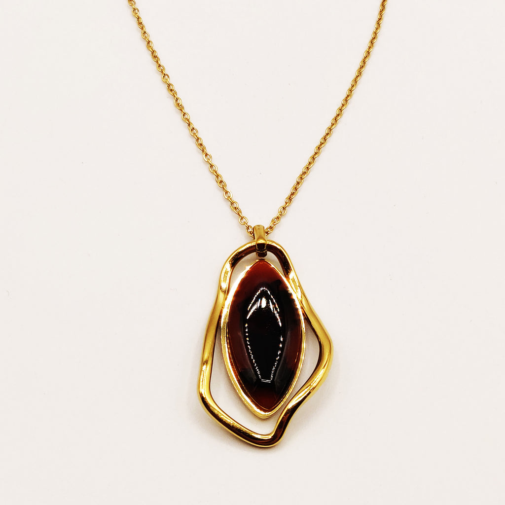 Collier Stylish Pierre Marron Luxe