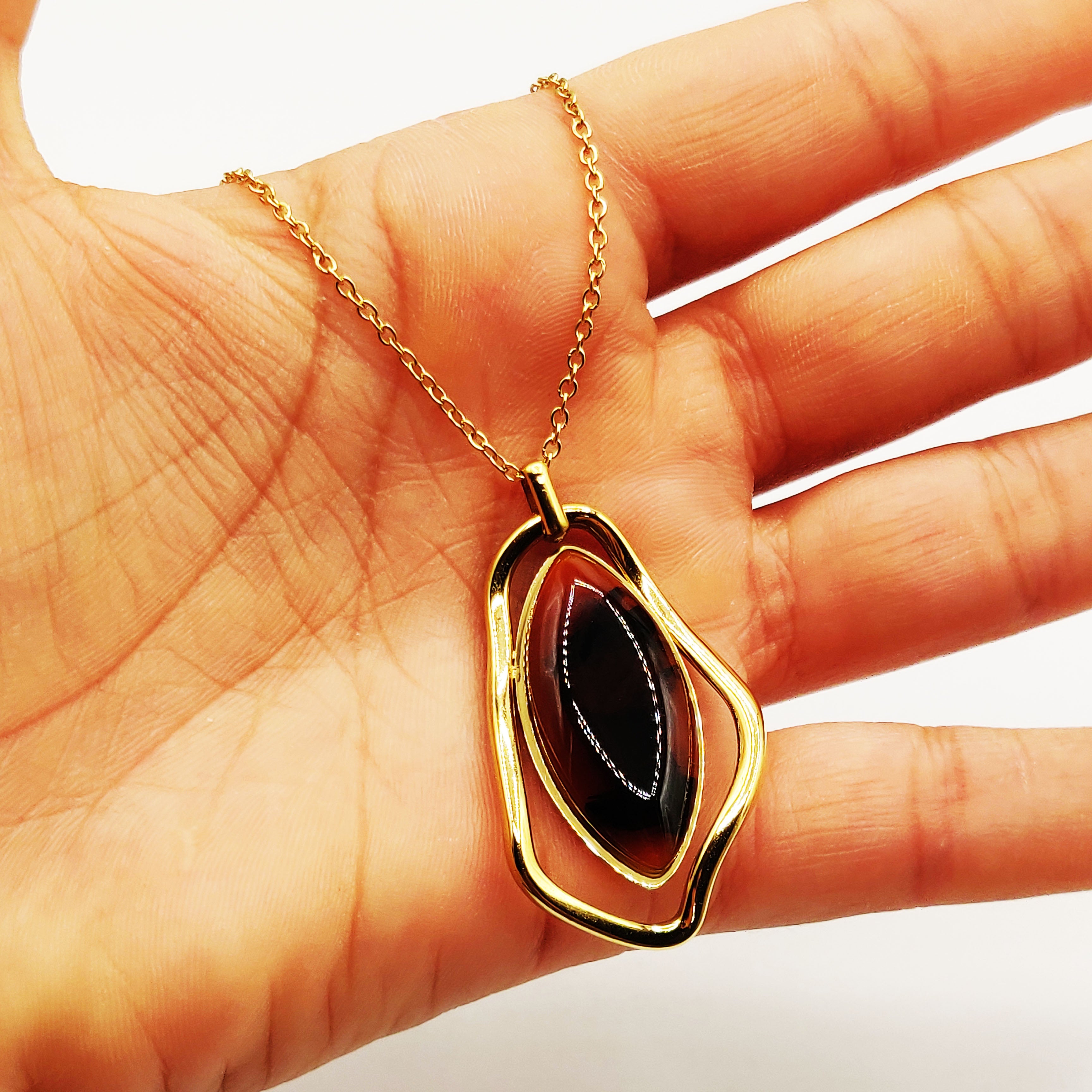 Collier Stylish Pierre Marron Luxe