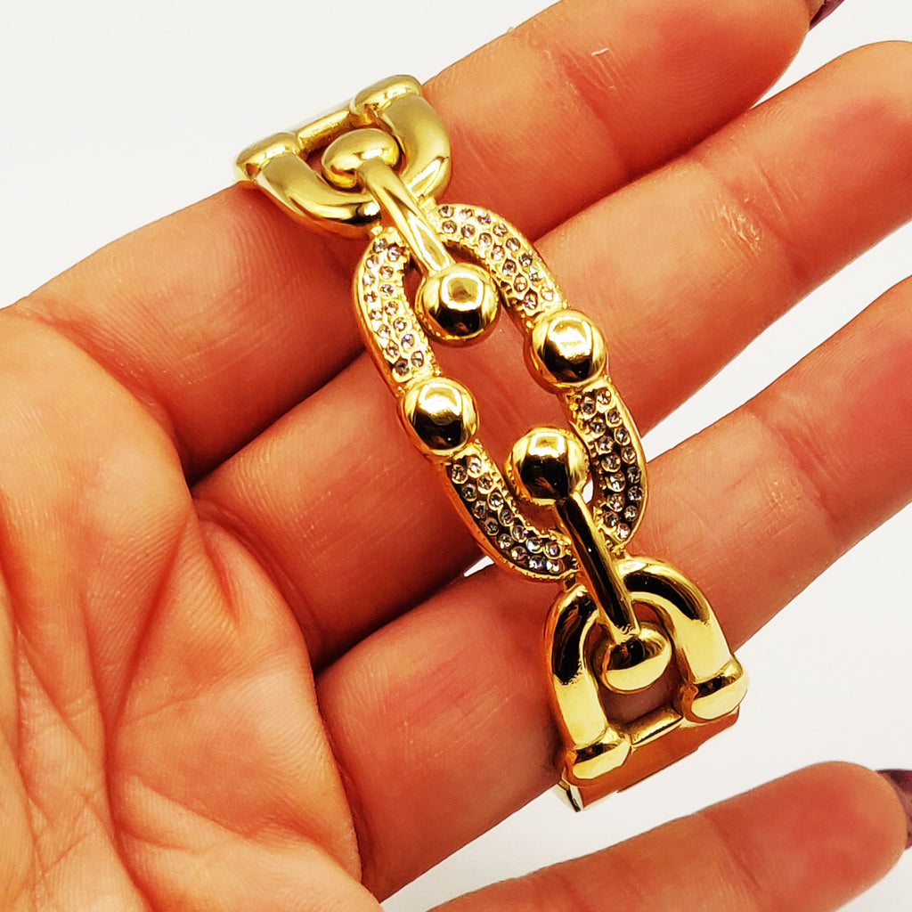 Bracelet Rigide Multi Grand T Luxe Cristaux