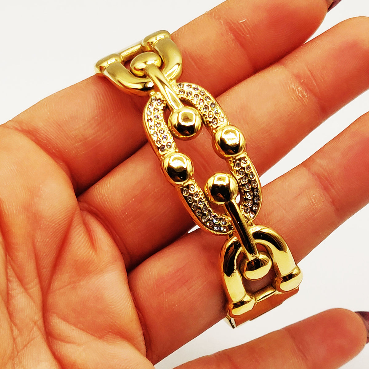 Bracelet Rigide Multi Grand T Luxe Cristaux