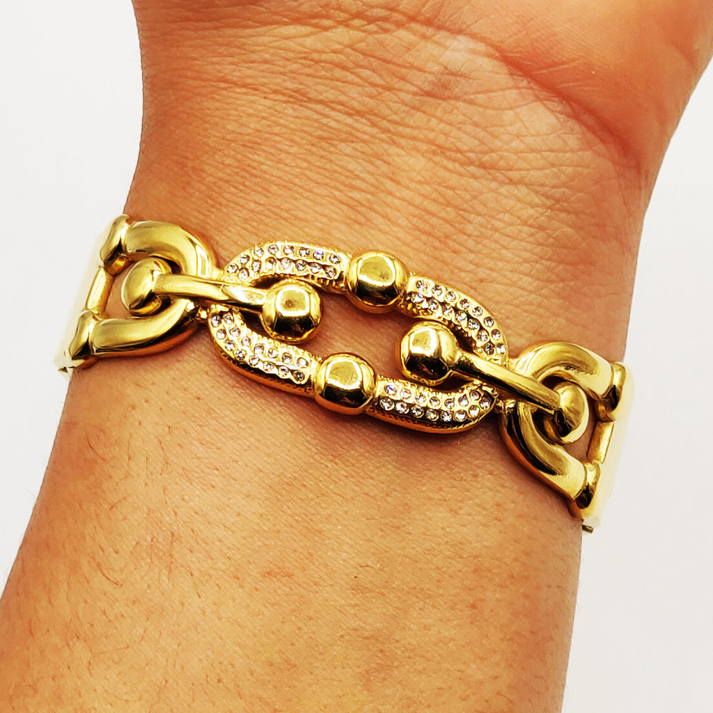 Bracelet Rigide Multi Grand T Luxe Cristaux