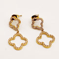 Boucles d'oreilles Grand Trèfle Creux Tour Cristaux