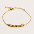 Bracelet Ligne Hexagones Dorés et Cristaux Luxe
