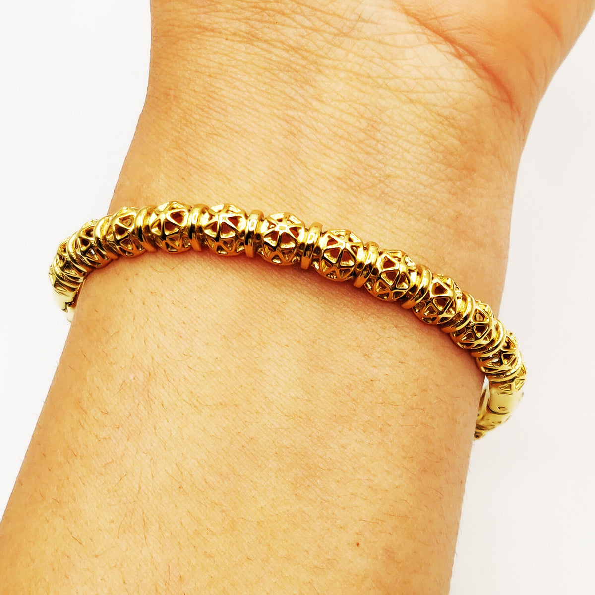 Bracelet Rigide Multi Boules Orientales Creuses Luxe
