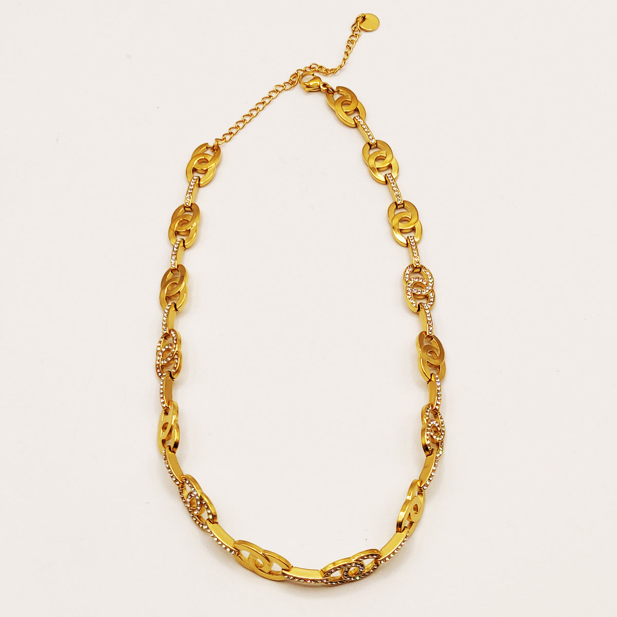 Collier Multi Double C Luxe Dorés et Cristaux