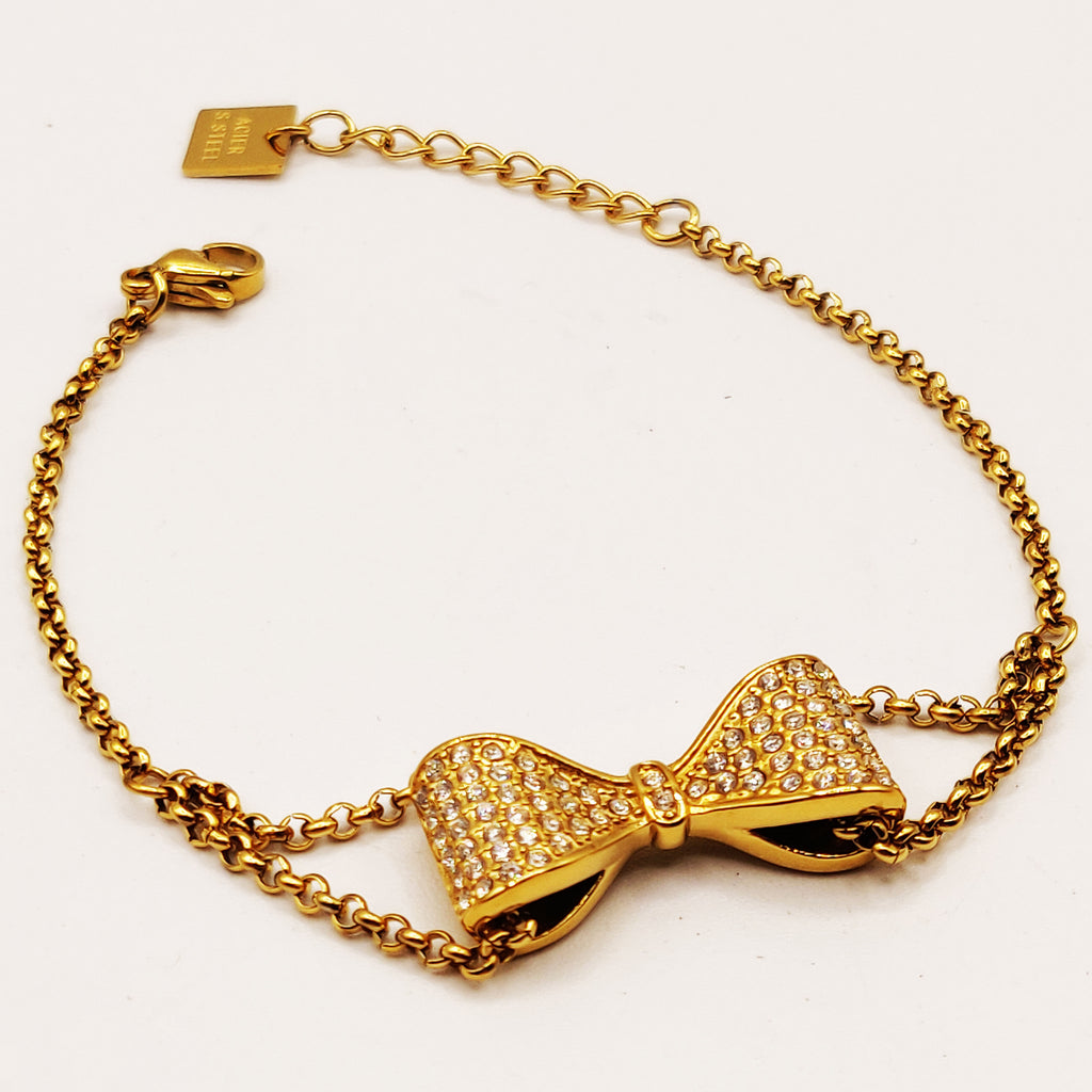 Bracelet Noeud Papillon Cristaux Luxe