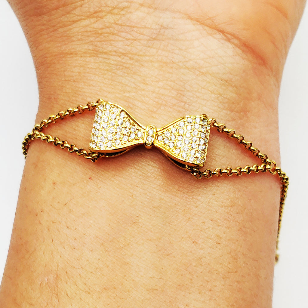 Bracelet Noeud Papillon Cristaux Luxe