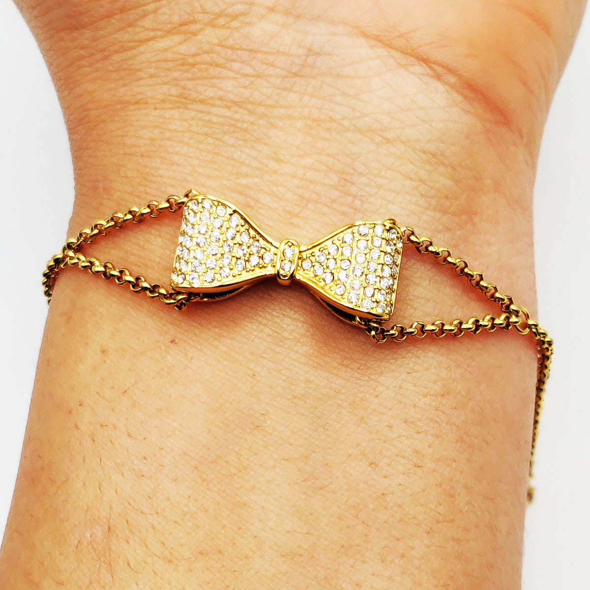 Bracelet Noeud Papillon Cristaux Luxe