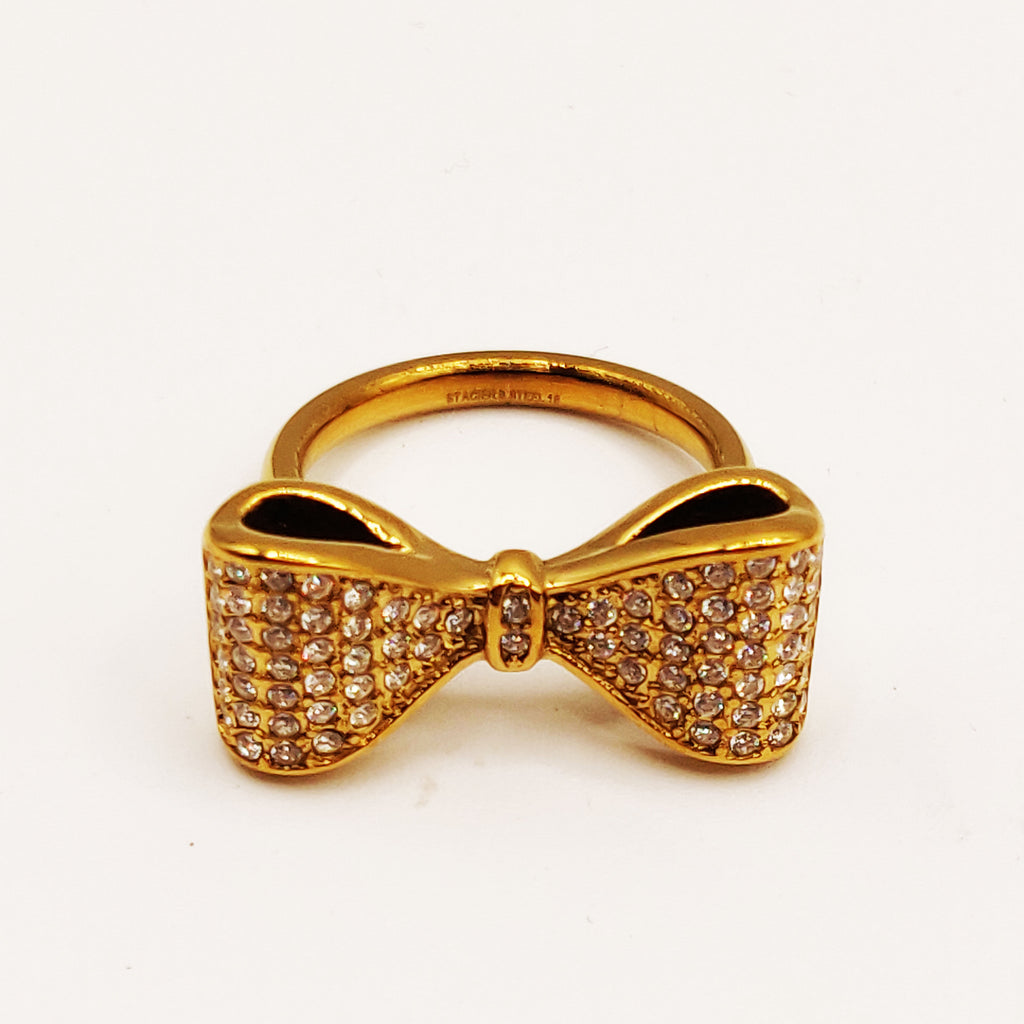 Bague Noeud Papillon Cristaux Luxe