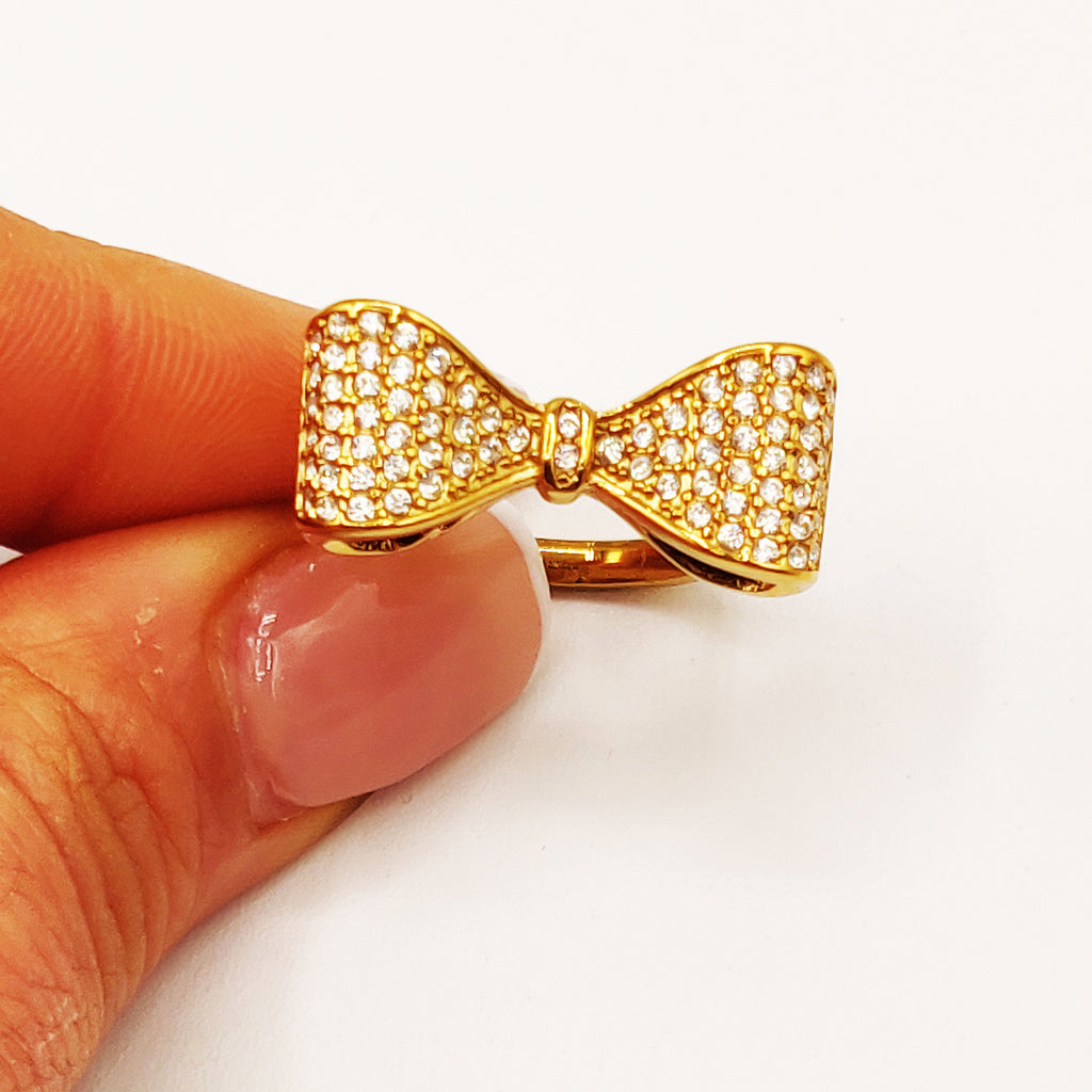 Bague Noeud Papillon Cristaux Luxe