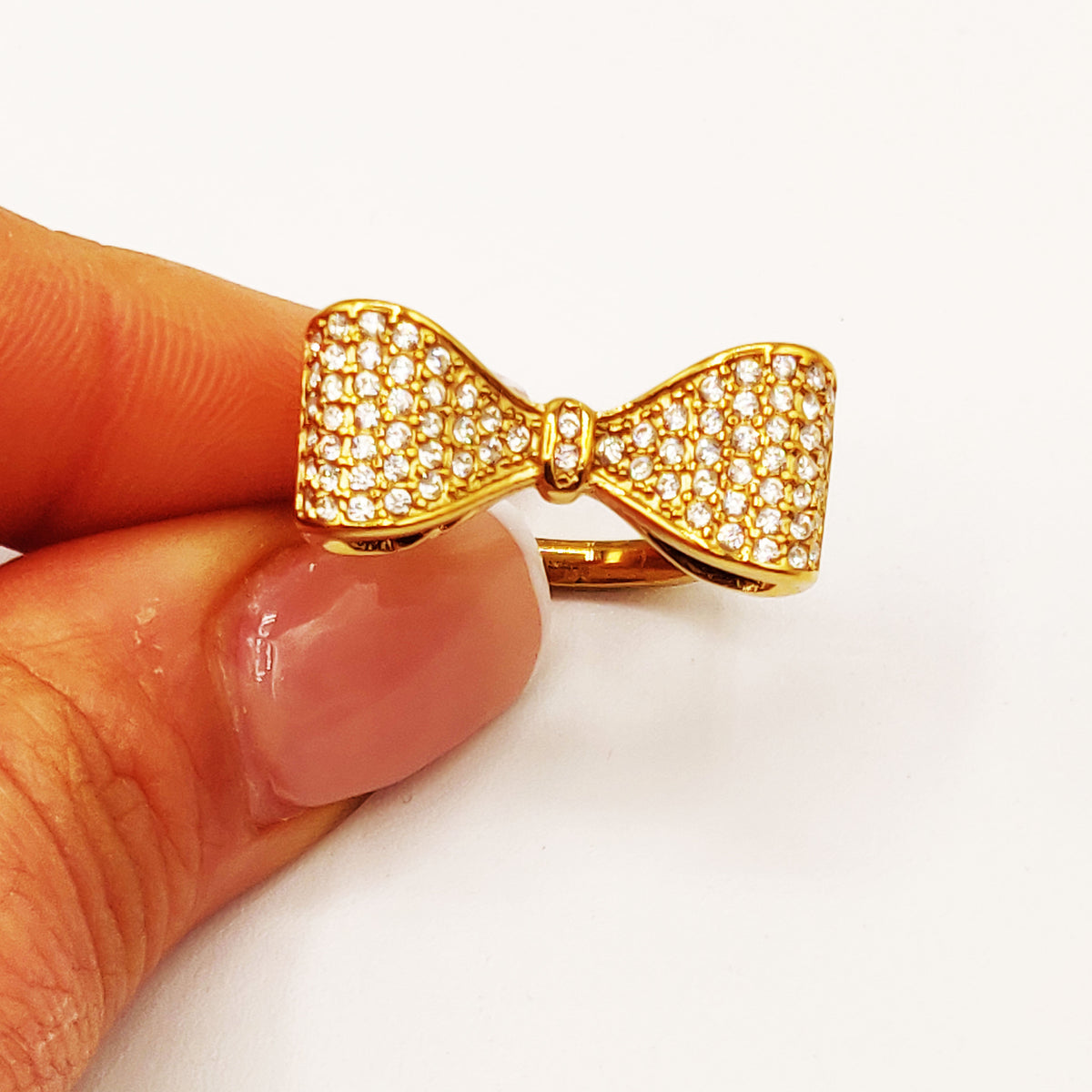 Bague Noeud Papillon Cristaux Luxe