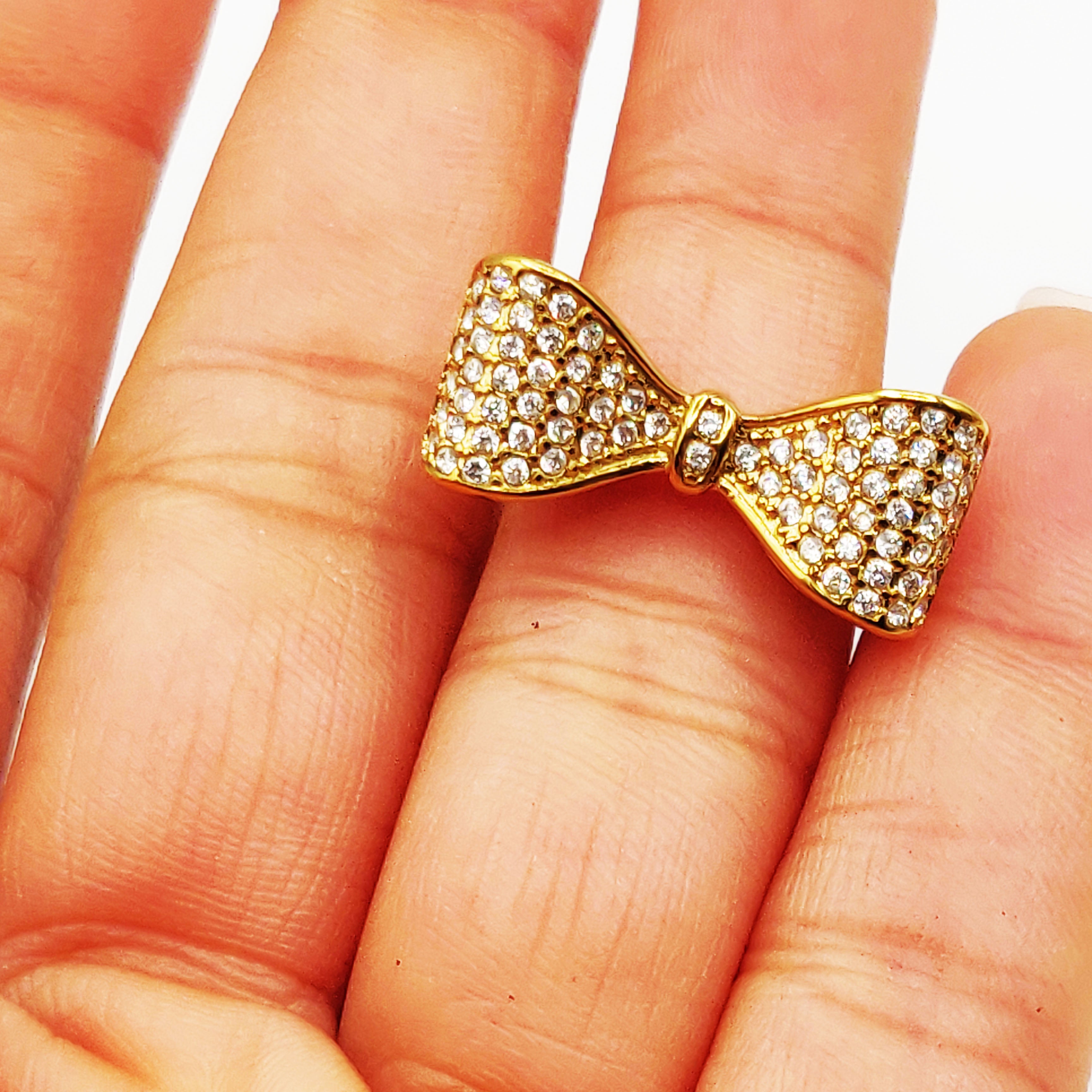 Bague Noeud Papillon Cristaux Luxe
