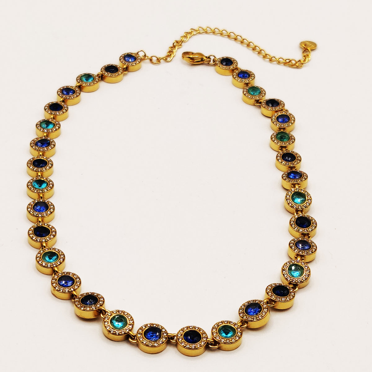 Collier Multi Cercles Nuances de Bleus Luxe