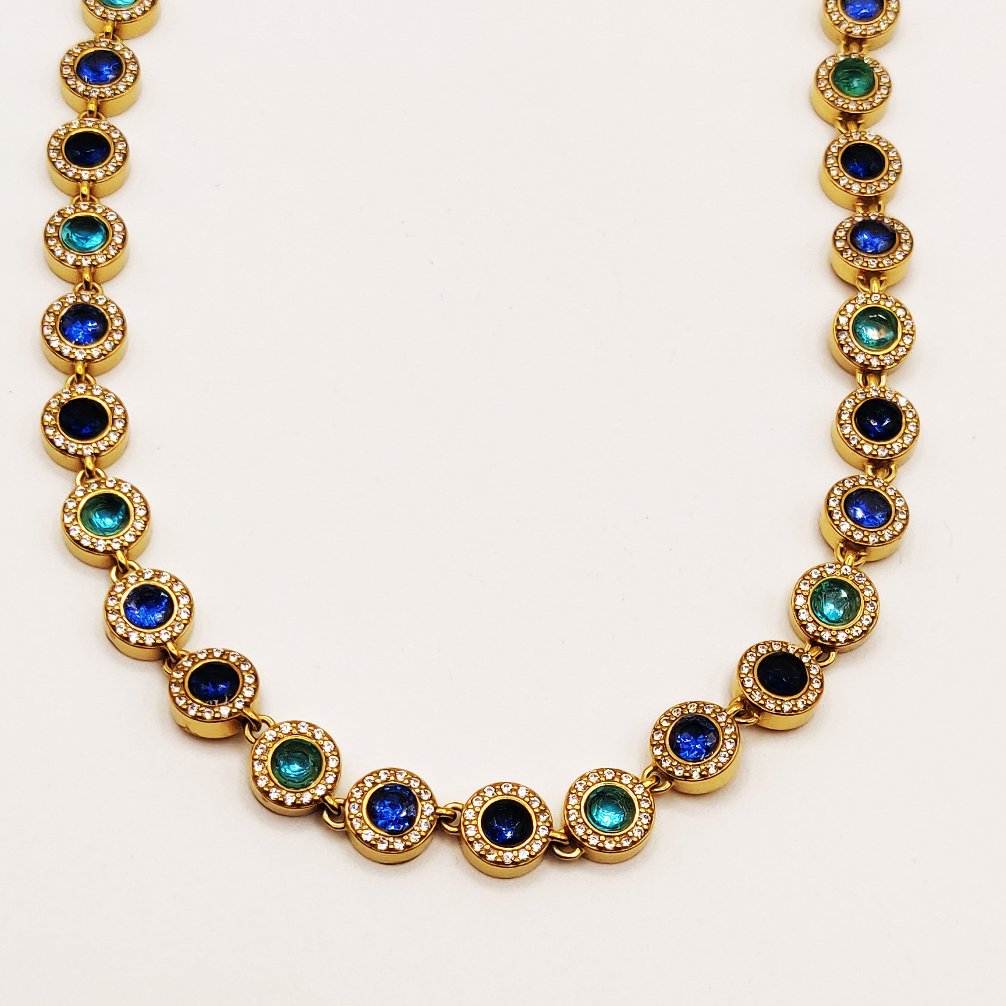 Collier Multi Cercles Nuances de Bleus Luxe