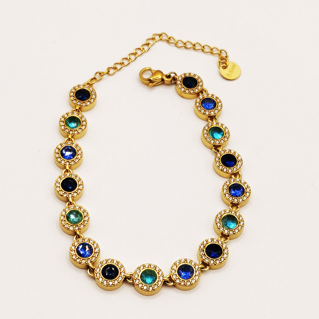 Bracelet Multi Cercles Nuances de Bleus Luxe