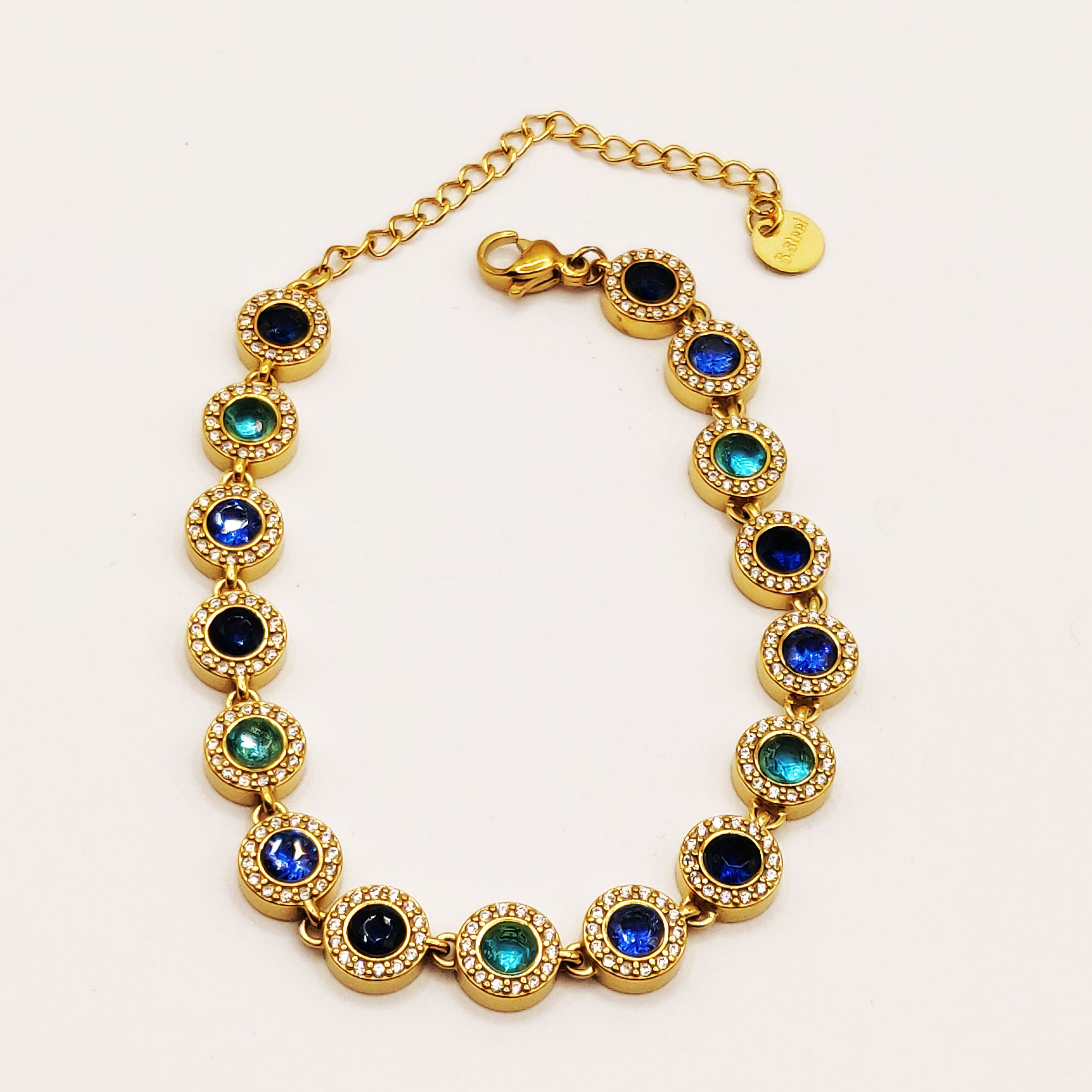 Bracelet Multi Cercles Nuances de Bleus Luxe