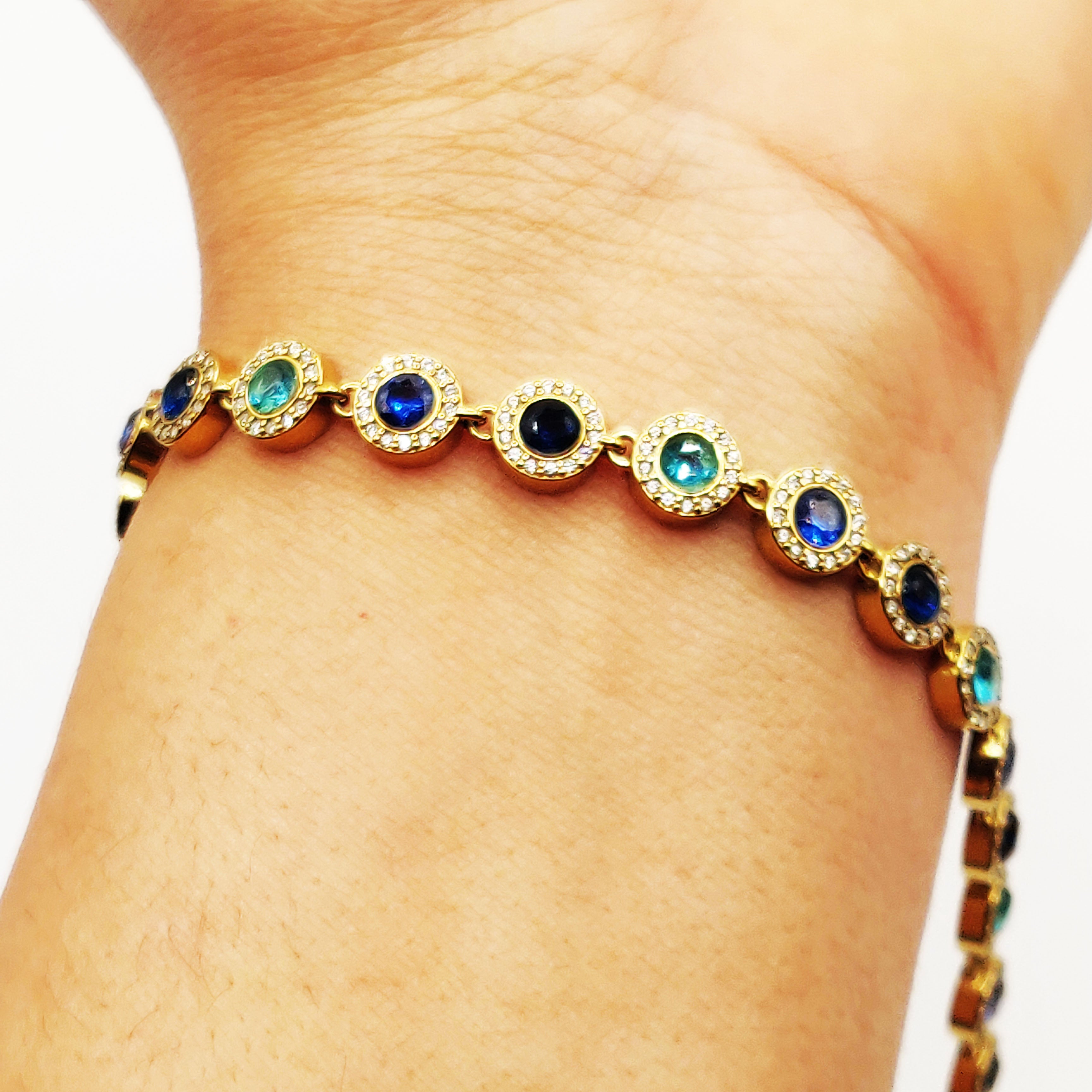 Bracelet Multi Cercles Nuances de Bleus Luxe