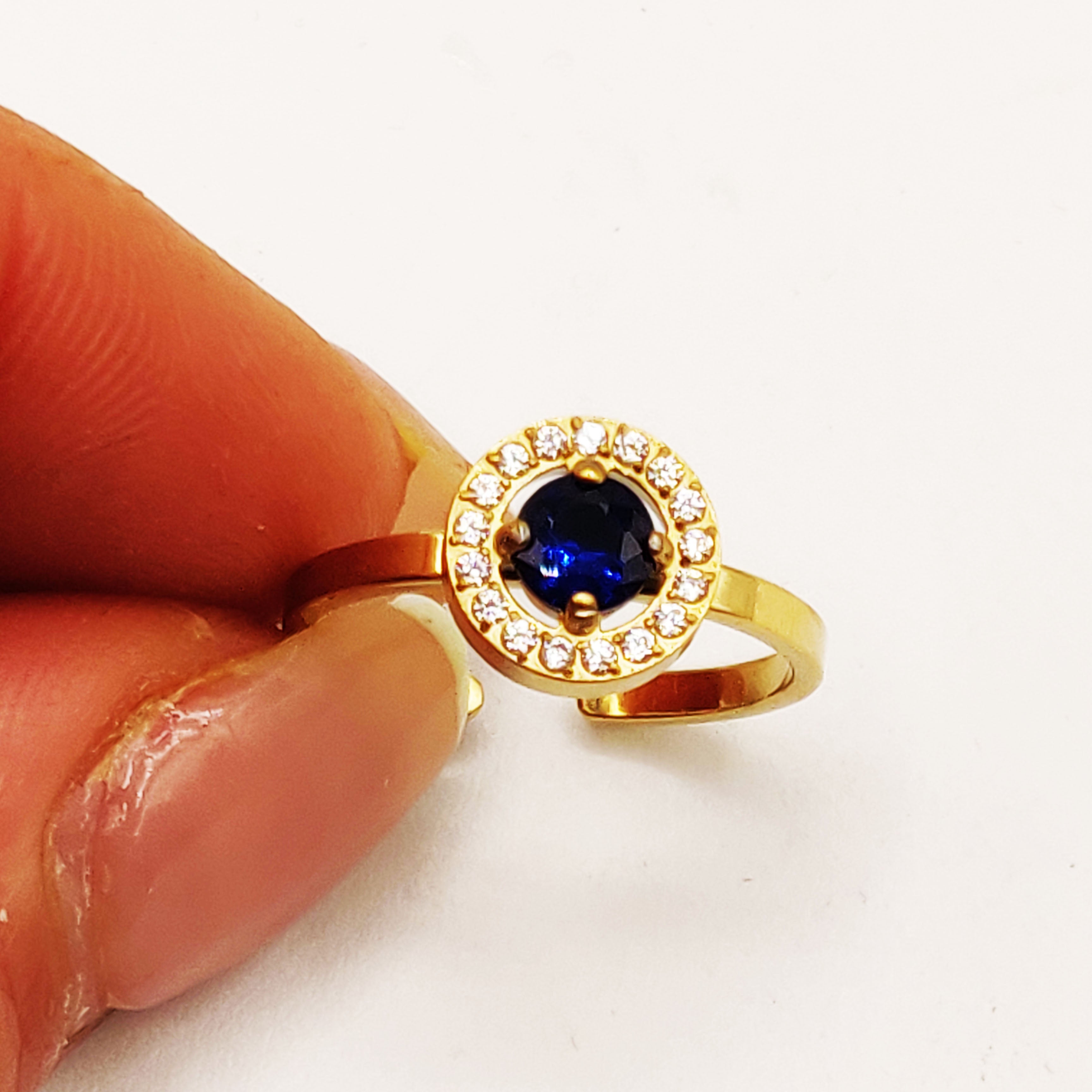 Bague Multi Cercles Nuances de Bleus Luxe