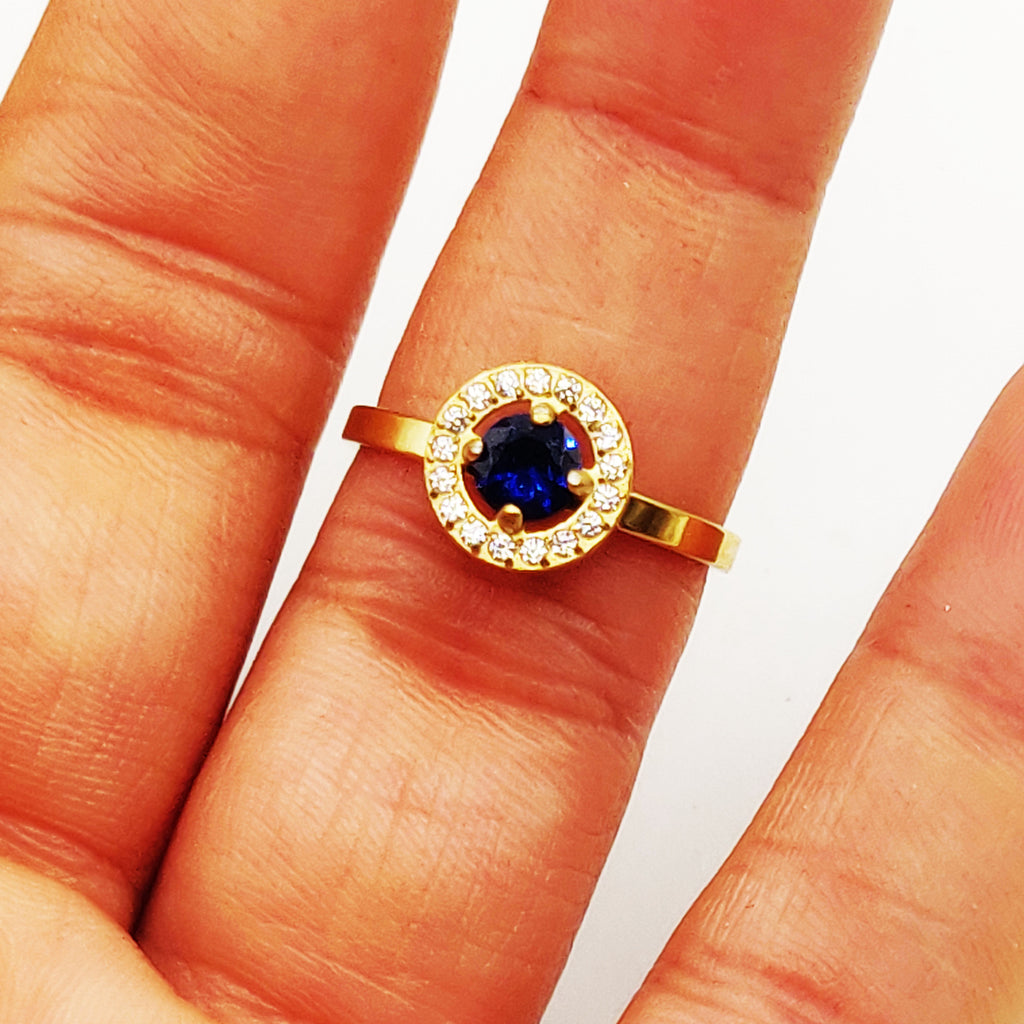 Bague Multi Cercles Nuances de Bleus Luxe