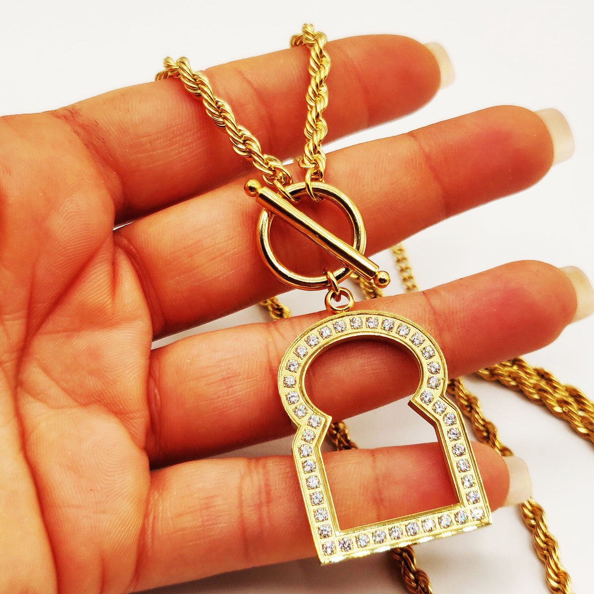 Collier / Sautoir Grand Bab El mansour Creux Cristaux Luxe