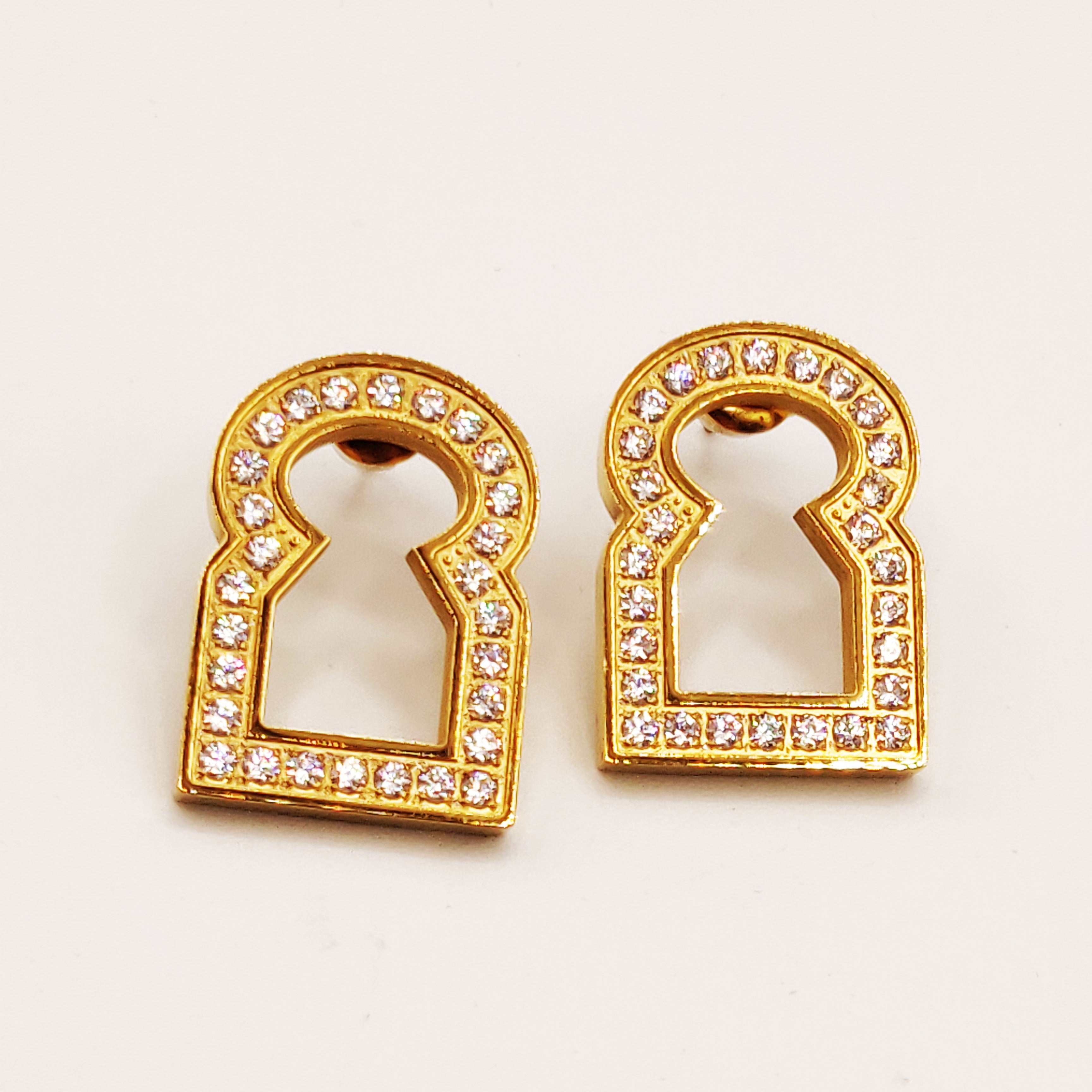 Boucles d'oreilles Grand Bab El mansour Creux Cristaux Luxe